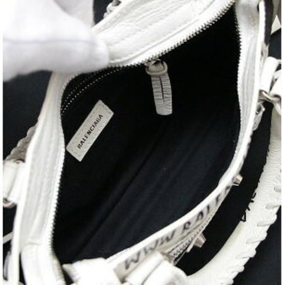 Balenciaga City Graffiti Shoulder Bag Leather Black White - Picture 5 of 6